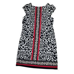 Madison Leigh Women's Size 14 Black & White Animal Print Dress